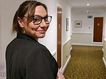 Hot MILF with big natural tits gets seduced by motel boss plus gets showered