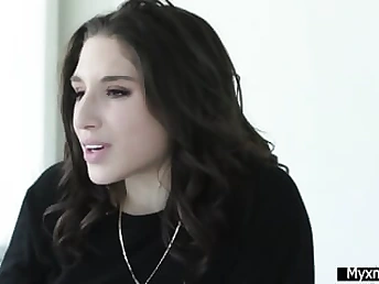 Abella Danger's smallish butthole gets crammed with jism after getting her stepmom's stiff trouser snake