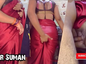 Step-mommy caught on the action with son-in-law while talking to her BEAU in super-hot Indian upskirt act