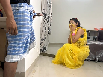 Step-step-brother's Indian Bhabhi Ki Chudai: Red-hot Desi Wifey shares Taut Puss with Him