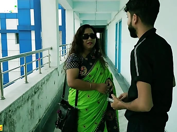 Hot Indian Bhabhi gets the brush holes stuffed in a wettish Indian lovemaking night