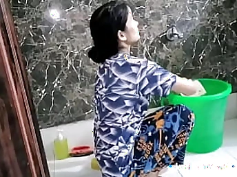 Shabnam, the Indian wifey, gets moist & super-naughty in bathroom with her spouse