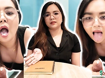 Sharinami teaches tenant how to secure landlord's rent by sufficient her with her mouth and hand - JOI POV