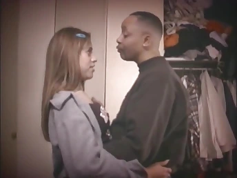 Titillating pamper gets her pussy improbable by a massive black dong