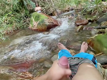 Sofiayriky's step dream: Eyeing while I win my bum pulverized in the forest while she stags on me from the lumber