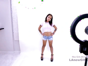 Chinese Teen Model pussyfucked by yam-sized man sausage